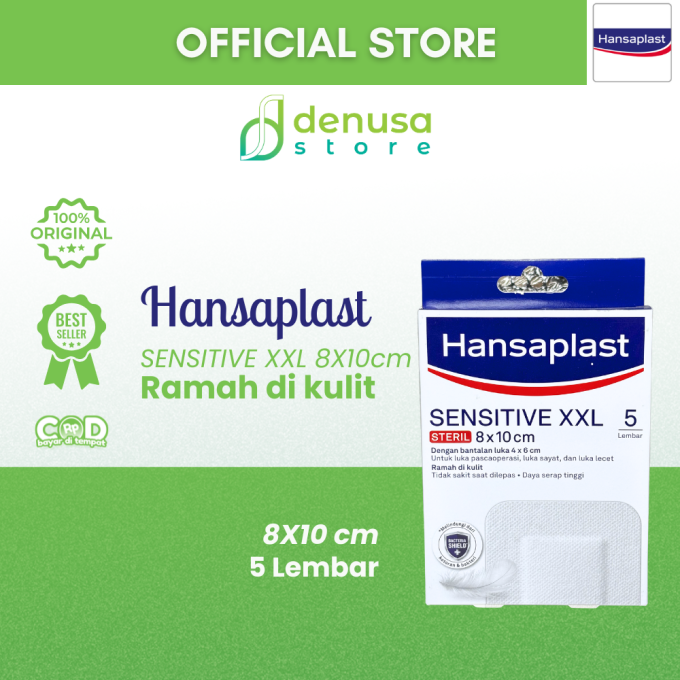 HANSAPLAST Sensitive XXL Steril 8x10cm 5 Lembar