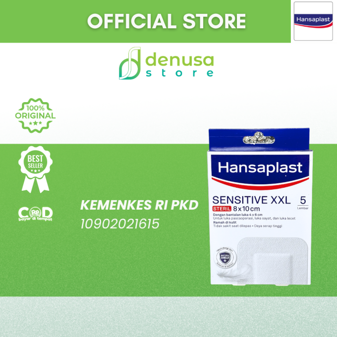 HANSAPLAST Sensitive XXL Steril 8x10cm 5 Lembar