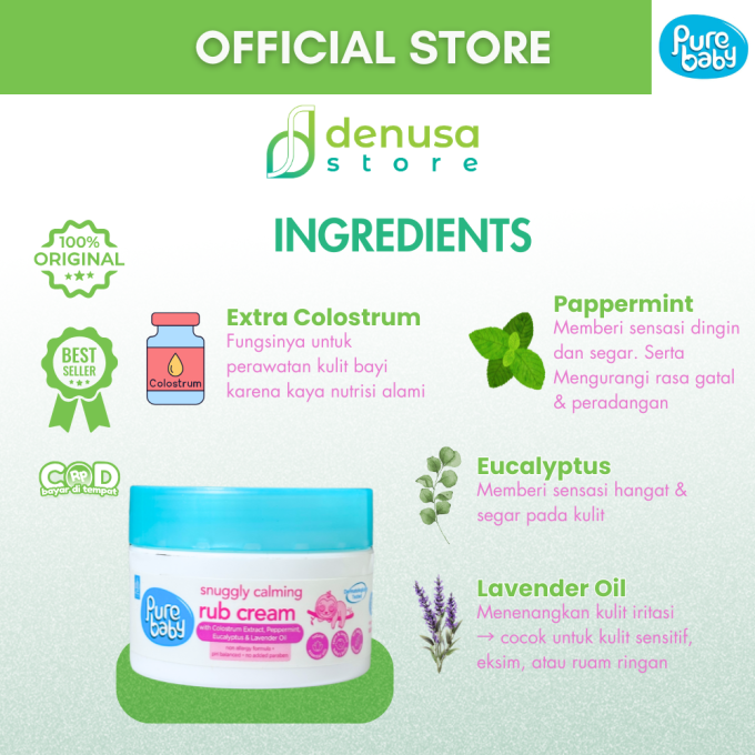 PURE BABY Snuggly Calming Rub Cream 50 g