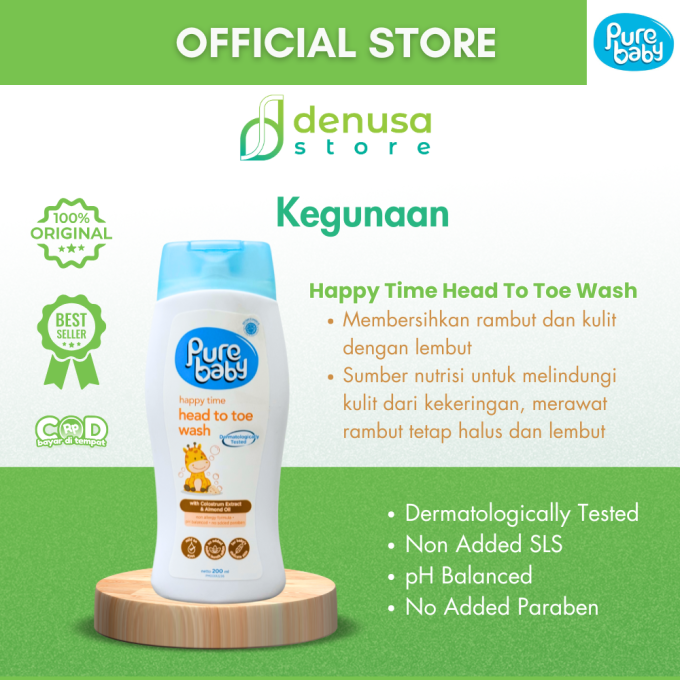 PURE BABY Happy Time Head To Toe Wash 200 ml
