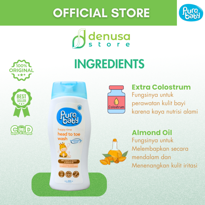 PURE BABY Happy Time Head To Toe Wash 200 ml