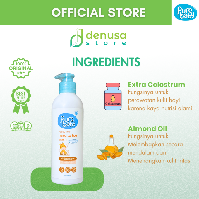 PURE BABY Happy Time Head To Toe Wash Pump Bottle 350 ml