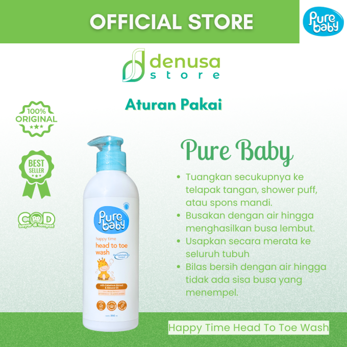 PURE BABY Happy Time Head To Toe Wash Pump Bottle 350 ml