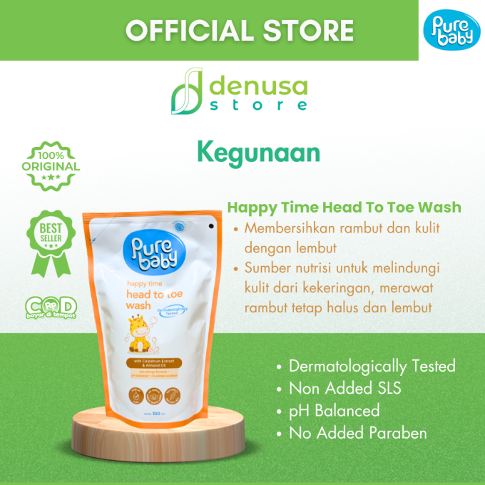 PURE BABY Happy Time Head To Toe Wash Refill Pouch 350 ml