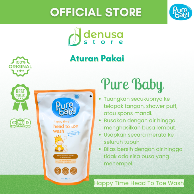 PURE BABY Happy Time Head To Toe Wash Refill Pouch 350 ml