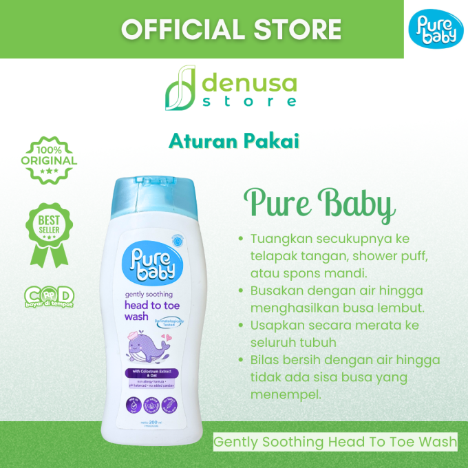 PURE BABY Gently Soothing Head To Toe Wash 200 ml