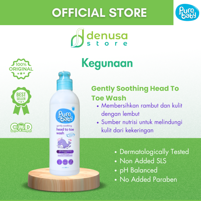 PURE BABY Gently Soothing Head To Toe Wash Pump Bottle 350 ml