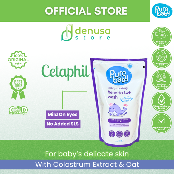 PURE BABY Gently Soothing Head To Toe Wash Refill Pouch 350 ml