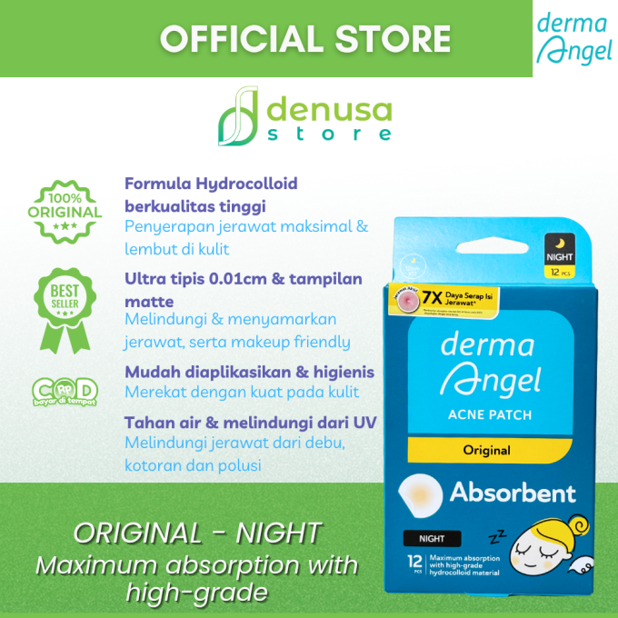 Derma Angel Acne Patch Original Absorbent Night 12 Pcs