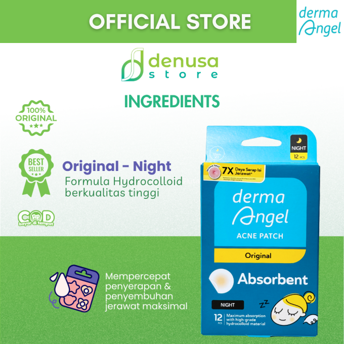 Derma Angel Acne Patch Original Absorbent Night 12 Pcs