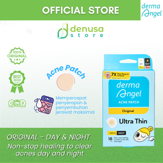 Derma Angel Acne Patch Original Ultra Thin Day n Night 18 Pcs
