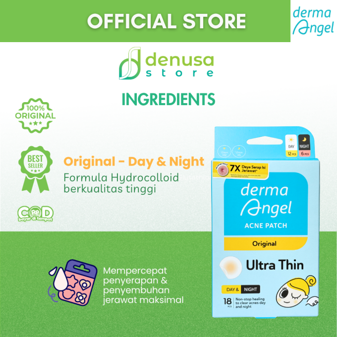 Derma Angel Acne Patch Original Ultra Thin Day n Night 18 Pcs