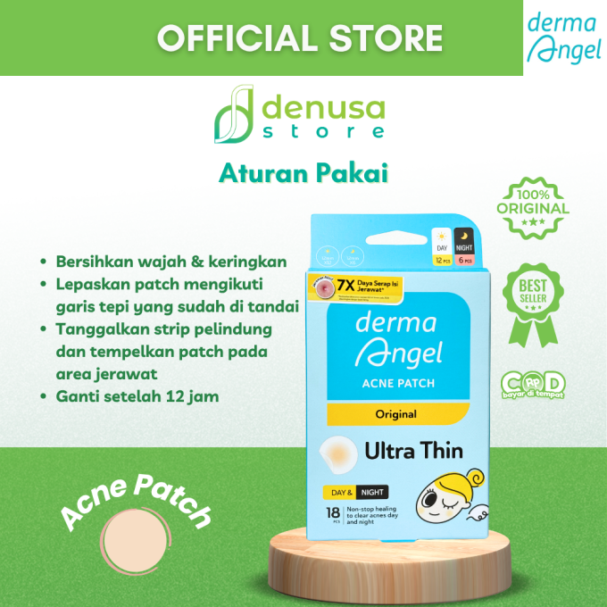 Derma Angel Acne Patch Original Ultra Thin Day n Night 18 Pcs