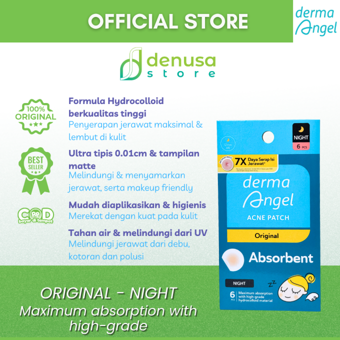 Derma Angel Acne Patch Original Absorbent Night 6 Pcs