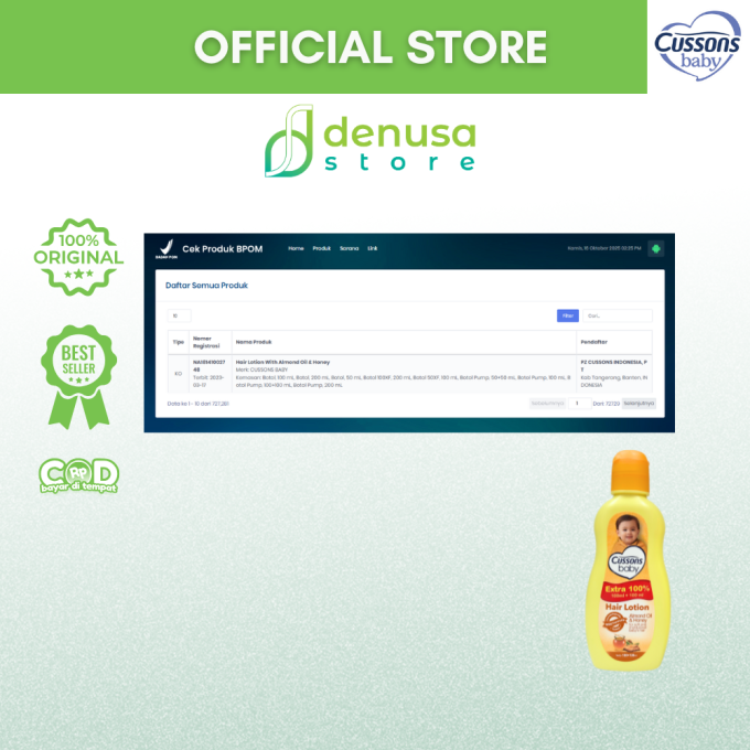 CUSSONS BABY Hair Lotion Almond Oil n Honey 100+100ml