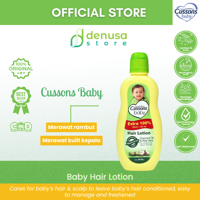 CUSSONS BABY Hair Lotion Coconut Oil n Aloe Vera 50+50ml