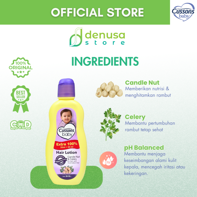 CUSSONS BABY Hair Lotion Candle Nut n Celery 50+50ml
