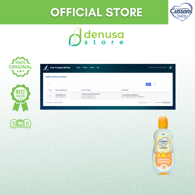 CUSSONS BABY Cologne Beautiful Sunshine 100ml