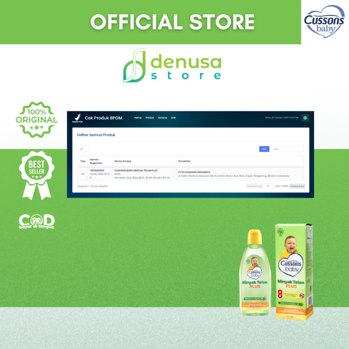 CUSSONS BABY Minyak Telon Plus 8 Jam 150 ml