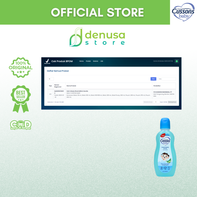 CUSSONS BABY Hair n Body Wash Mild n Gentle 100+100 ml