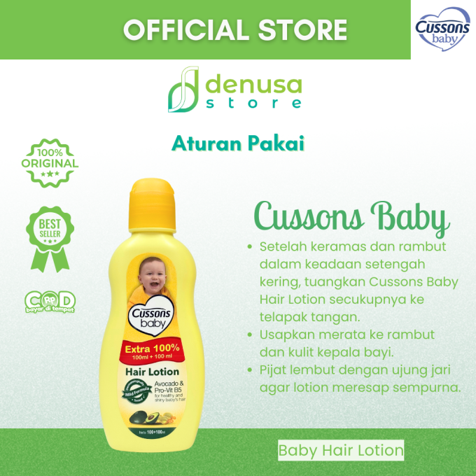 CUSSONS BABY Hair Lotion Avocado n Pro-Vit B5 100+100ml