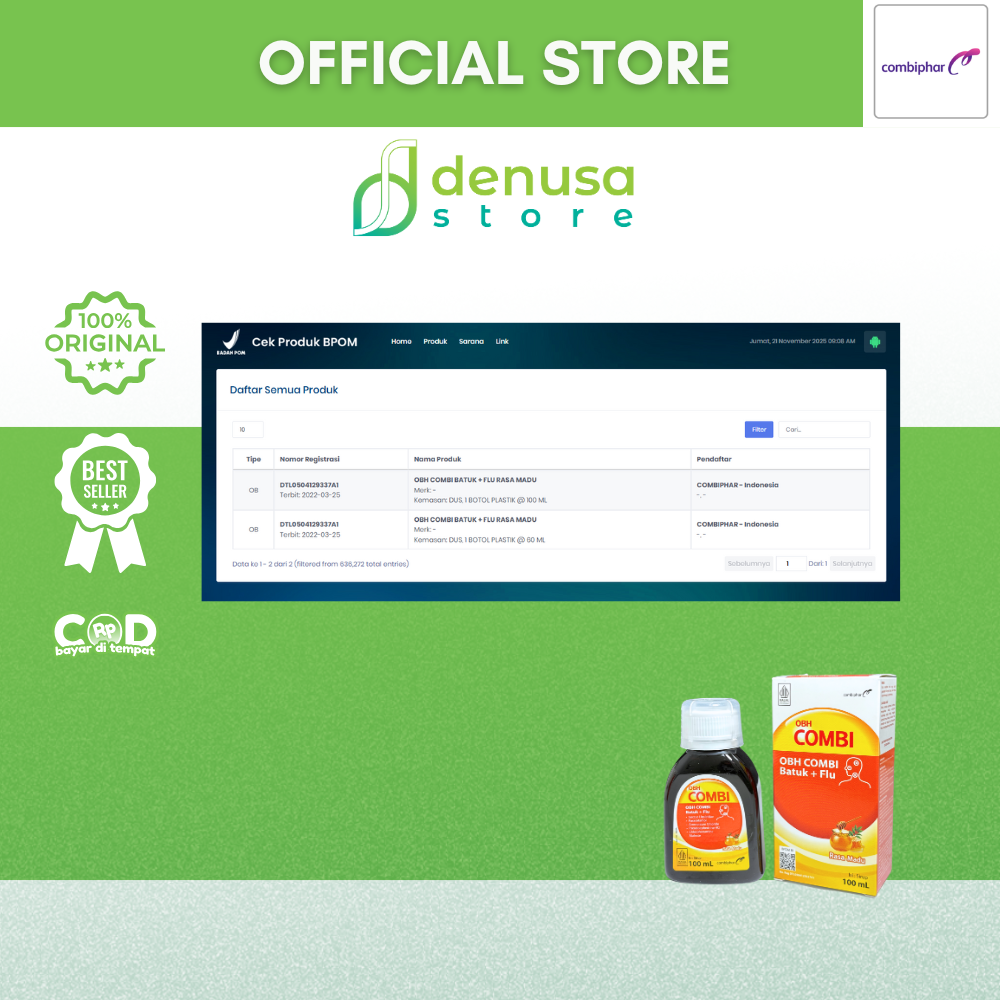 OBH COMBI Batuk Plus Flu Rasa Madu Sirup 100 ml