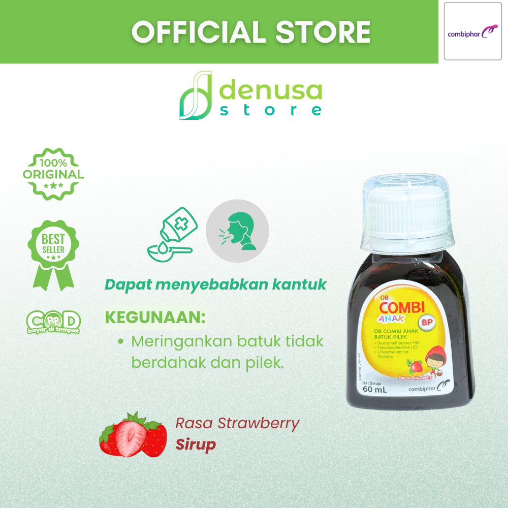 OB COMBI Anak Batuk Pilek Rasa Strawberry Sirup 60 ml