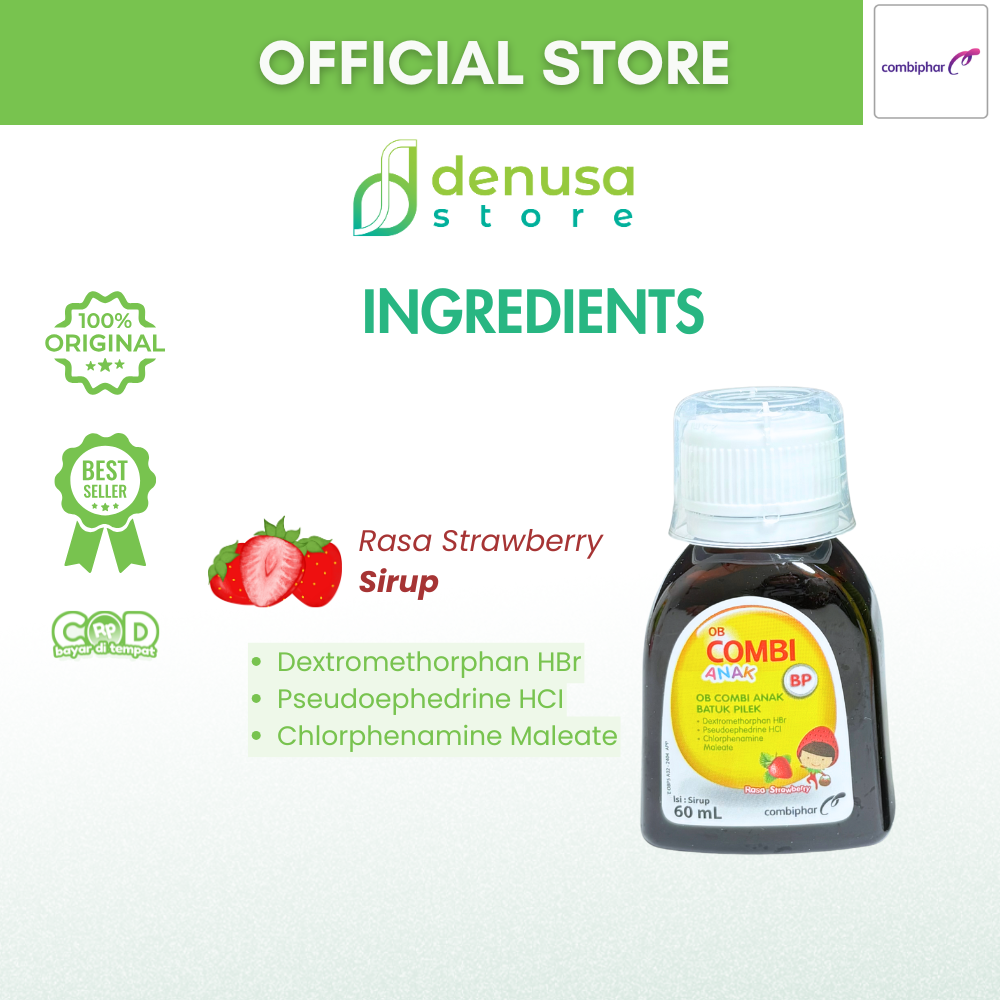 OB COMBI Anak Batuk Pilek Rasa Strawberry Sirup 60 ml