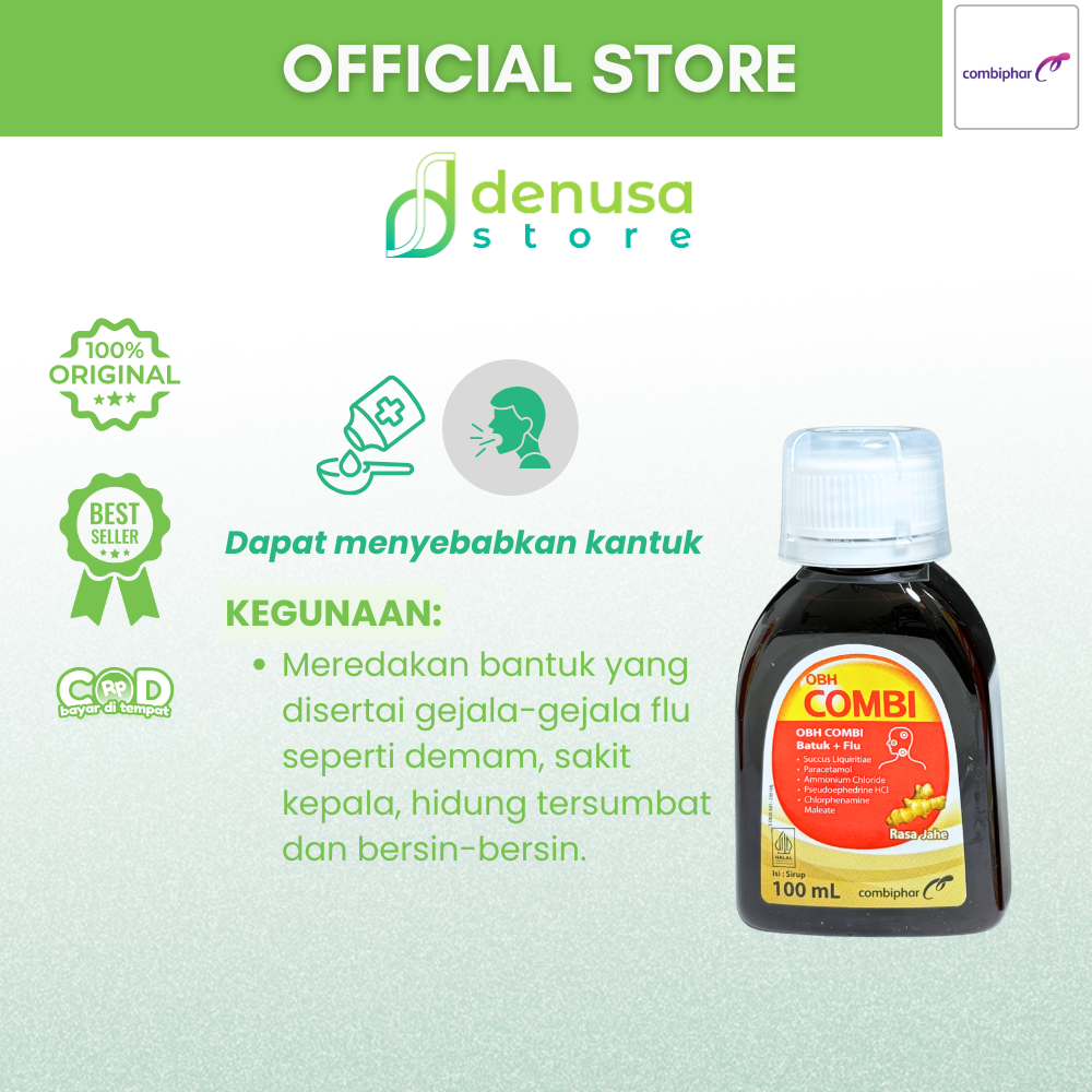 OBH COMBI Batuk Plus Flu Rasa Jahe Sirup 100 ml