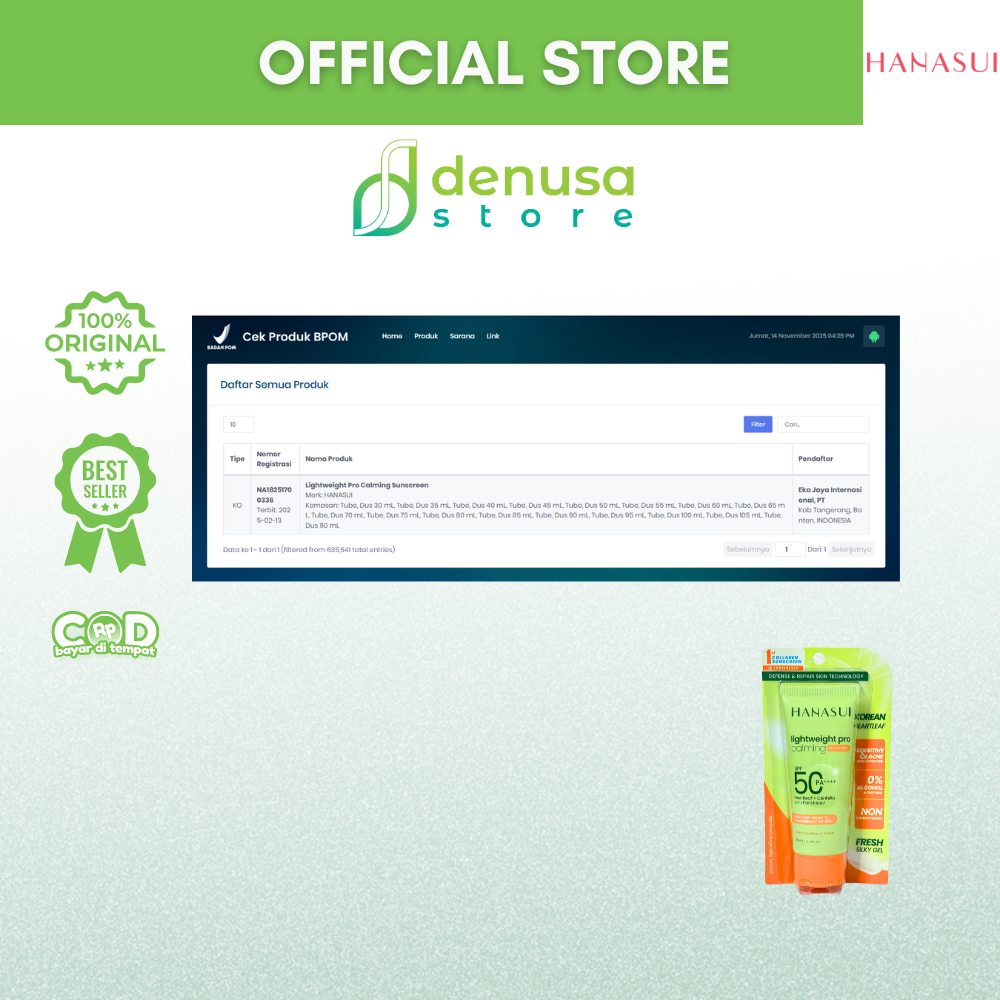 HANASUI Lightweight Pro Calming Sunscreen SPF 50 PA++++ 30 ml