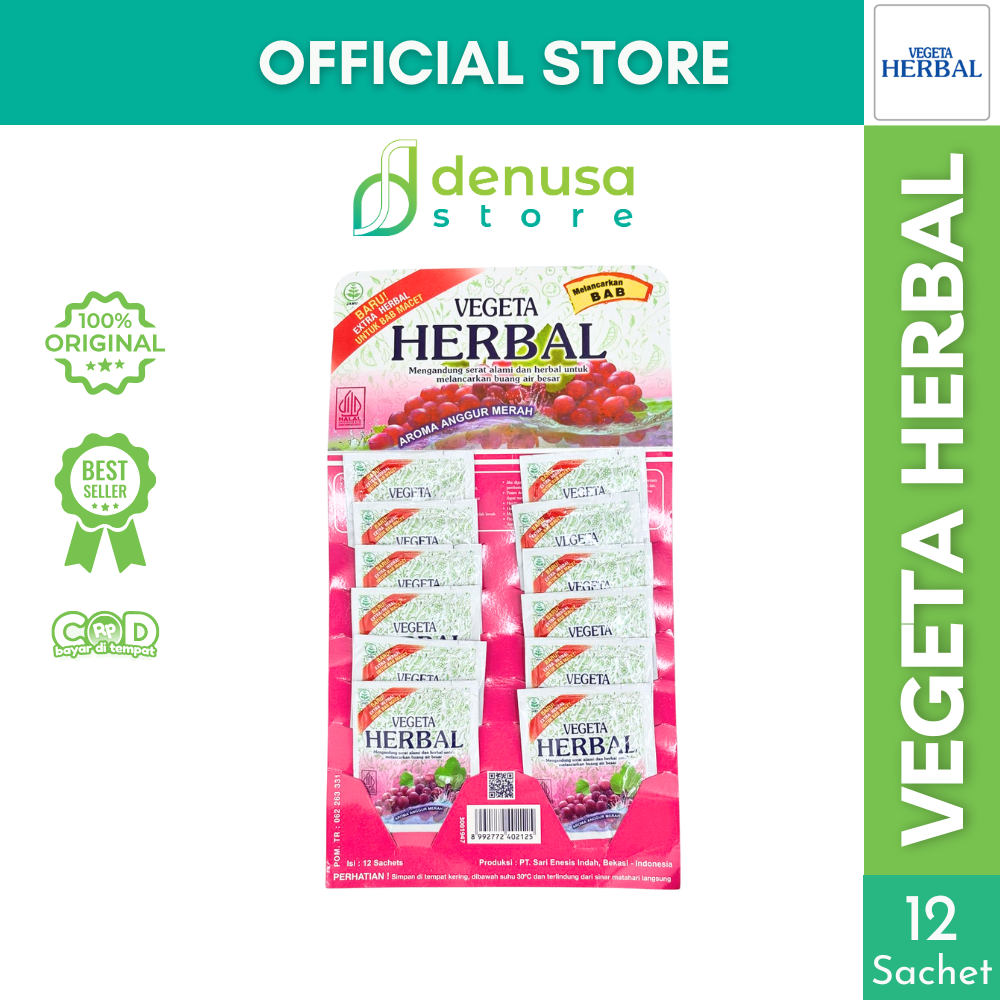 VEGETA Herbal Aroma Anggur Merah 1 Renteng 12 Sachets