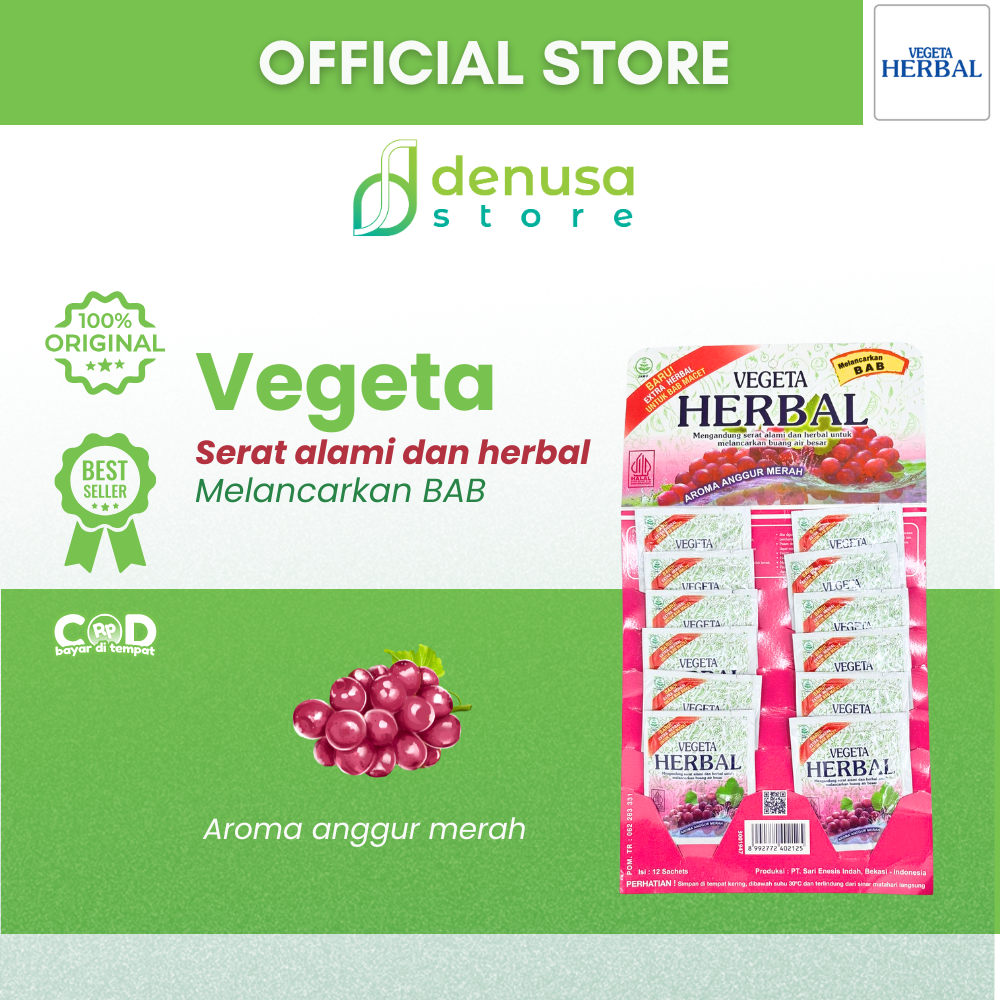 VEGETA Herbal Aroma Anggur Merah 1 Renteng 12 Sachets