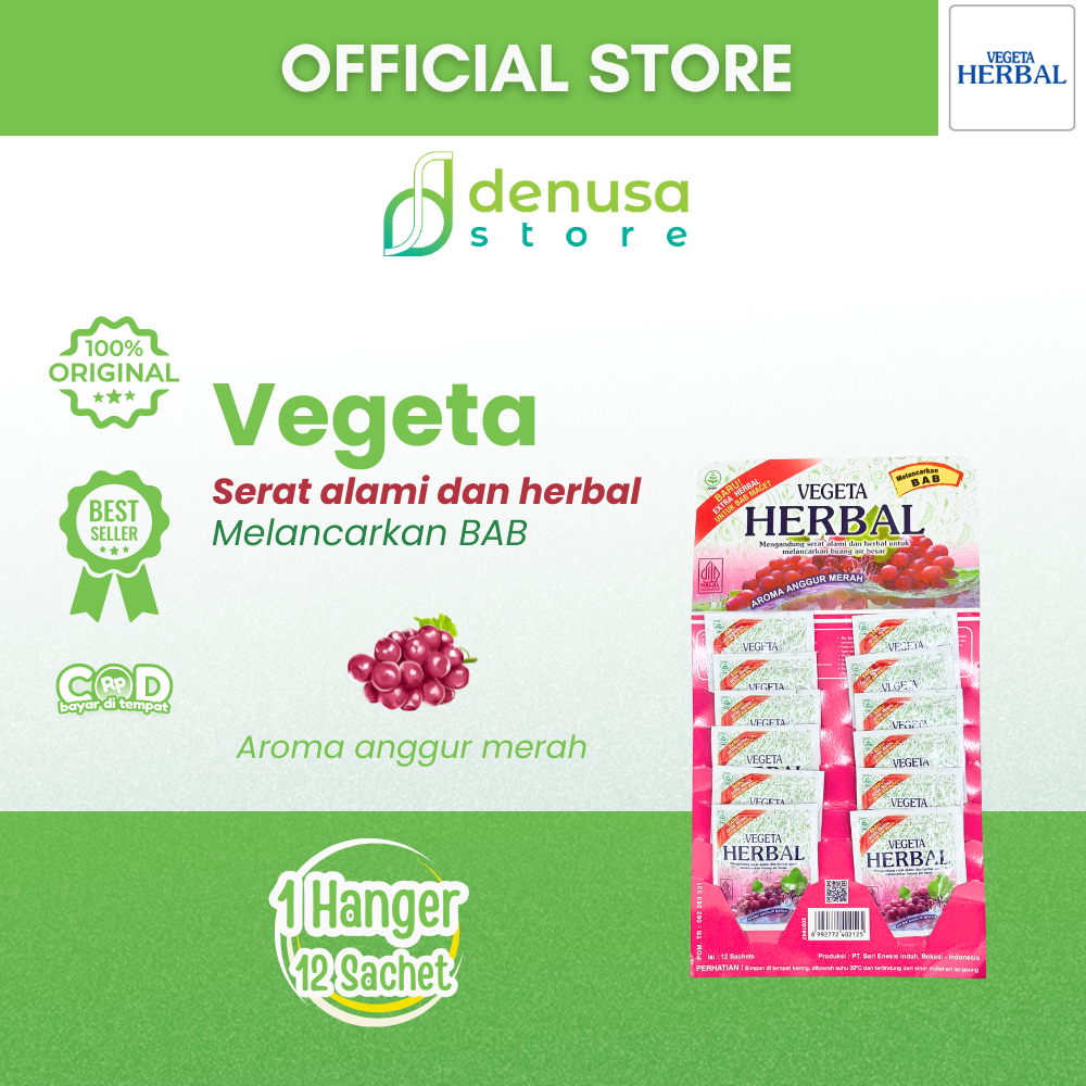 VEGETA Herbal Aroma Anggur Merah 1 Renteng 12 Sachets