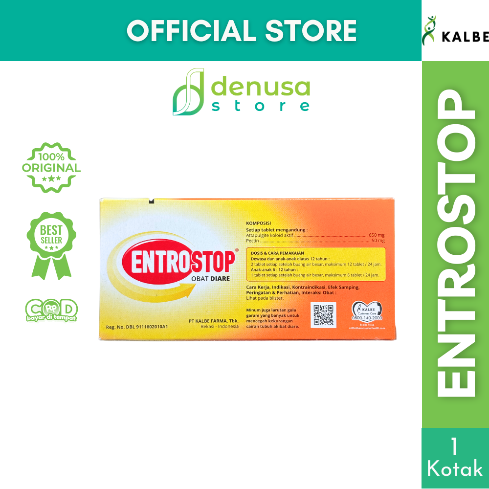 ENTROSTOP Obat Diare Attapulgite n Pectin 1 Kotak 2 Blister