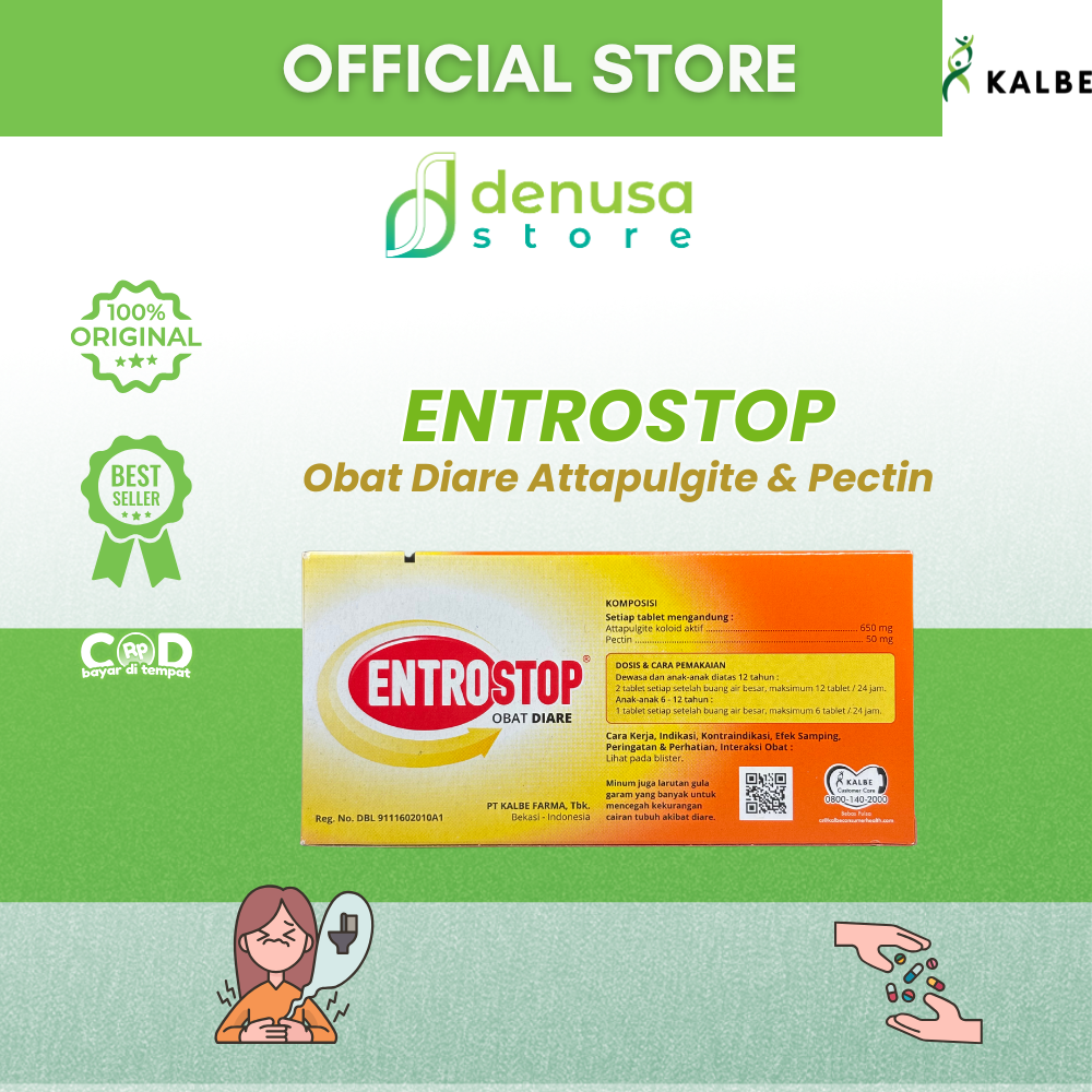 ENTROSTOP Obat Diare Attapulgite n Pectin 1 Kotak 2 Blister