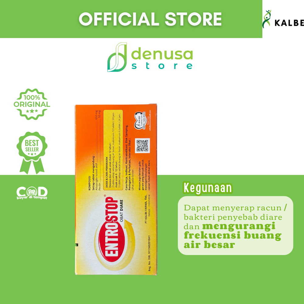 ENTROSTOP Obat Diare Attapulgite n Pectin 1 Kotak 2 Blister
