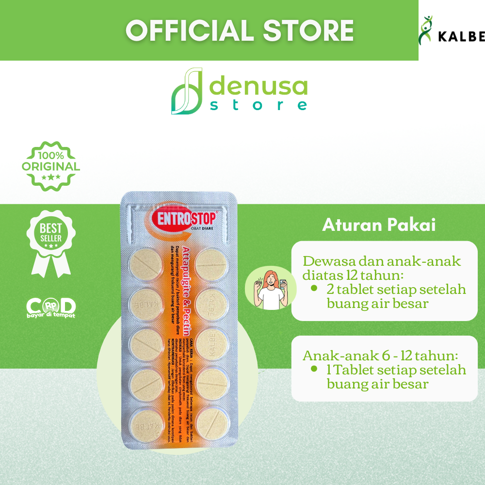 ENTROSTOP Obat Diare Attapulgite n Pectin 1 Kotak 2 Blister