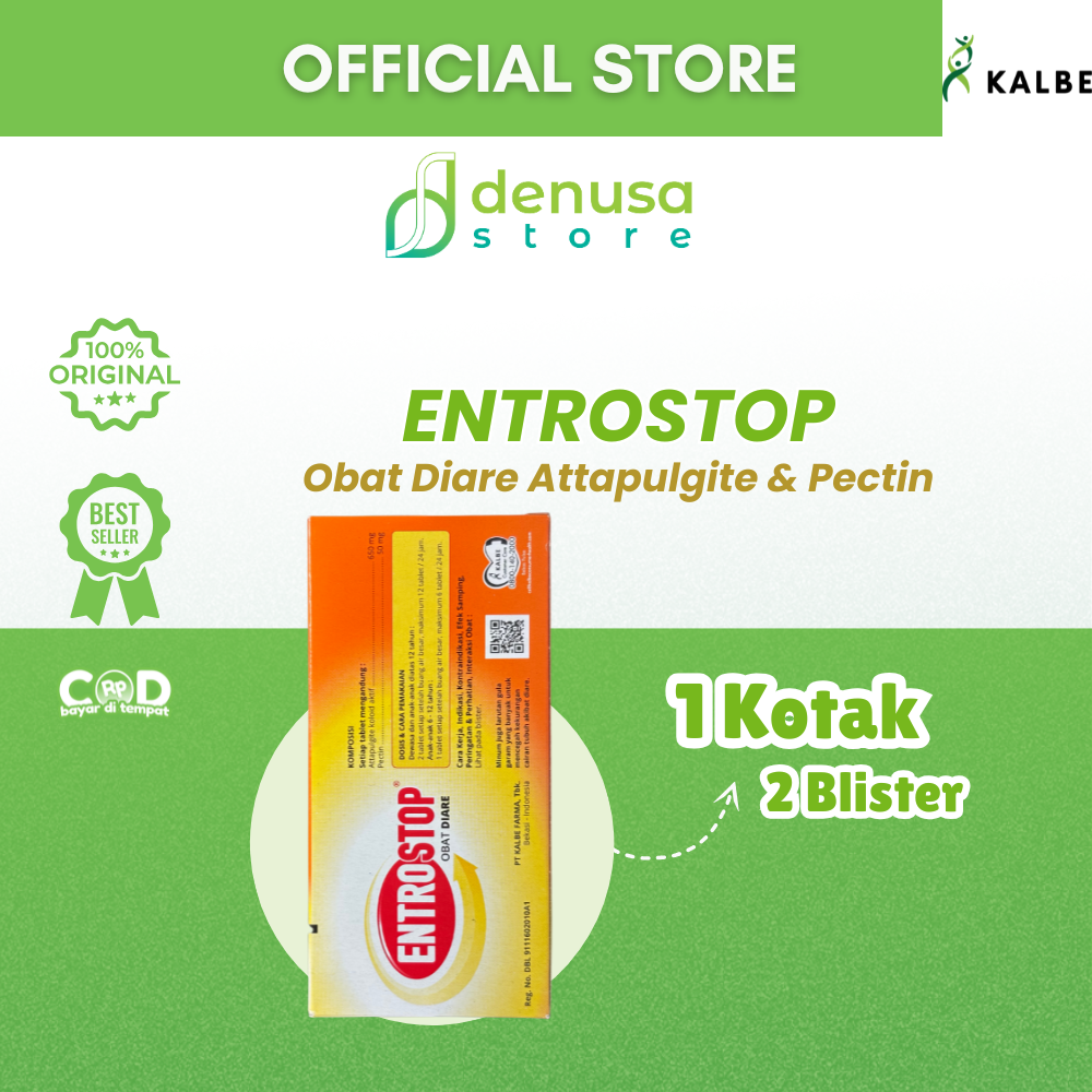 ENTROSTOP Obat Diare Attapulgite n Pectin 1 Kotak 2 Blister