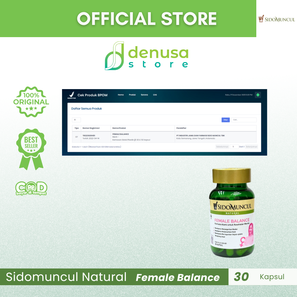 SIDOMUNCUL Natural Female Balance 30 Kapsul
