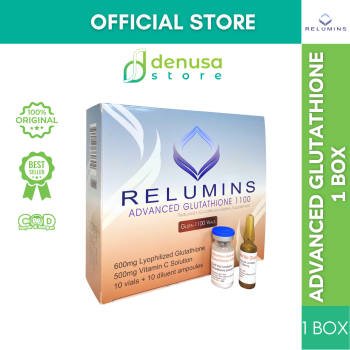 Relumins Advanced Glutathione 1100 1 Box | Isi 10 Vials + 10 Diulent Ampules