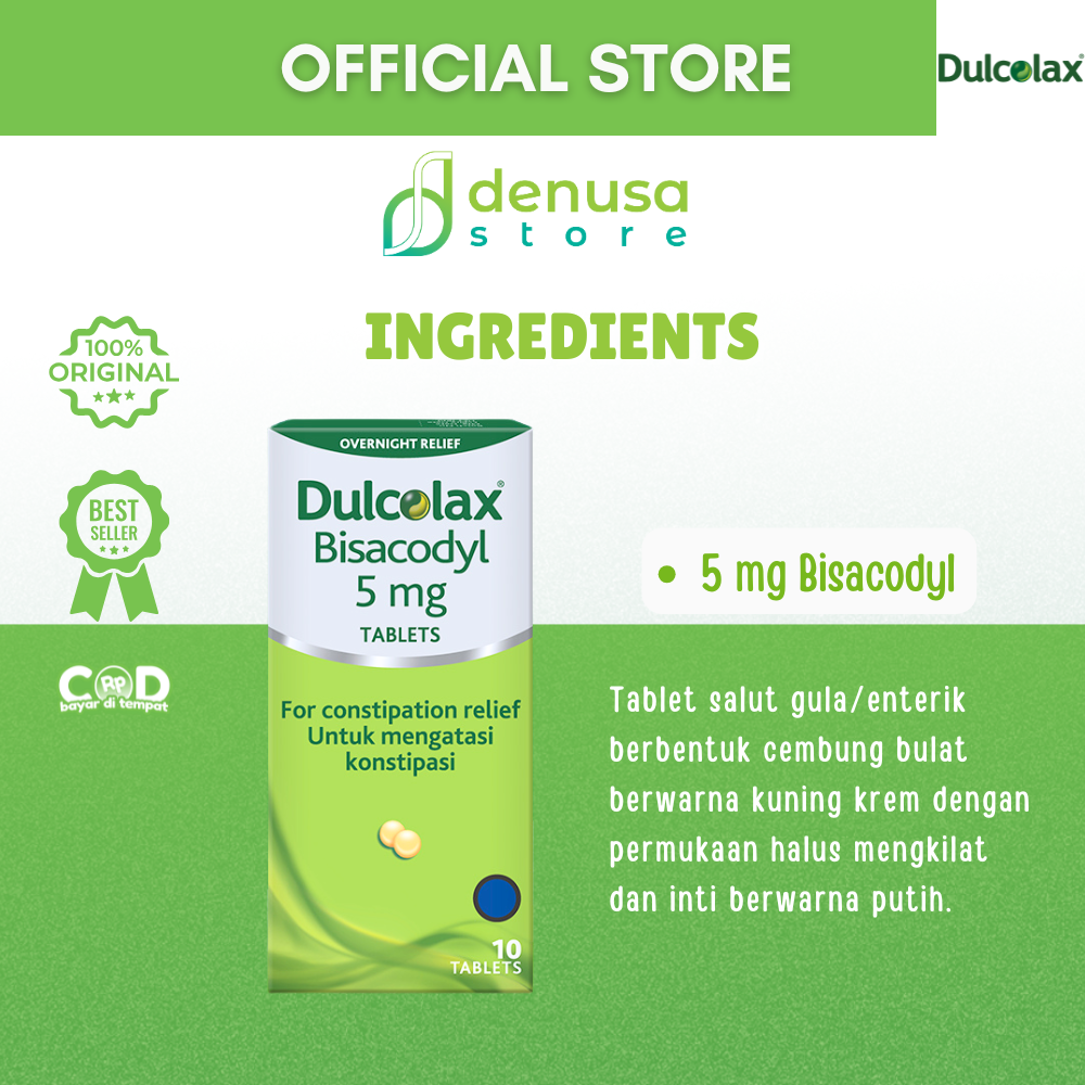 Dulcolax Bisacodyl 5mg Untuk Mengatasi Konstipasi 10 Tablets