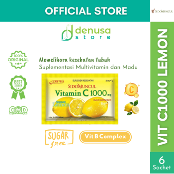 SIDOMUNCUL VIT C1000 mg Sugar Free Lemon 1 Kotak 6 Sachet