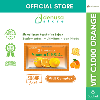 SIDOMUNCUL VIT C1000 mg Sugar Free Sweet Orange 1 Kotak 6 Sachet
