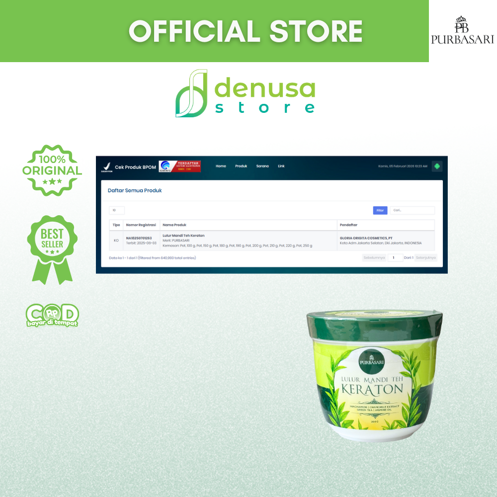 PURBASARI Lulur Mandi Teh Keraton 200 gram
