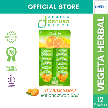 VEGETA Hi-Fiber Serat Rasa Jeruk 1 Renteng 12 Sachet