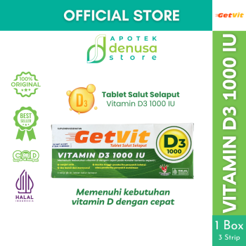 GETVIT Vitamin D3 1000 IU 1 Box 3 Strip