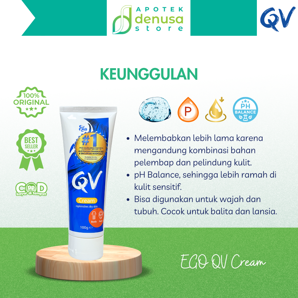 EGO QV Cream Replenishes Dry Skin 100g