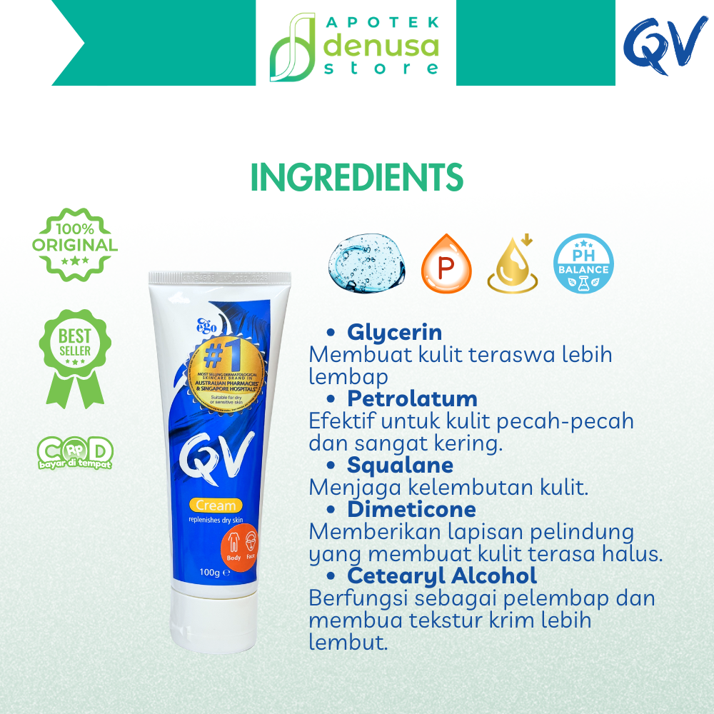 EGO QV Cream Replenishes Dry Skin 100g